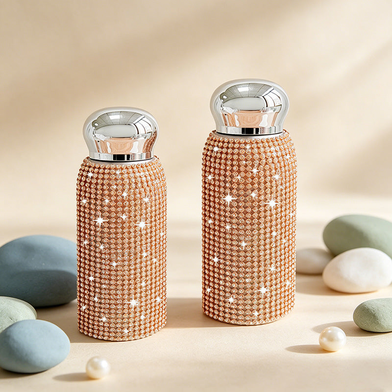 CouldNook Rhinestone Tumblers-6oz Stainless Steel Vacuum Insulated U-Shaped Eggshell Coffee Cup with Straw
