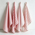 CouldNook 100% Cotton Woven Tea Towel - Classic Plaid & Striped Kitchen Cloth