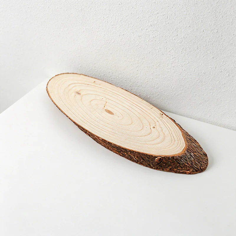 6.69 Inches Oval Wood Slice Wall Decor - Christmas Natural Craft Ornaments(12PCS）
