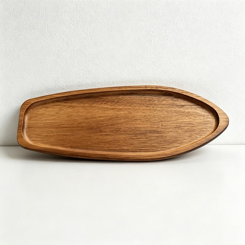 Acacia Wood Boat Shaped Serving Plates - 2 Sizes for Food, Tea & Culinary Display