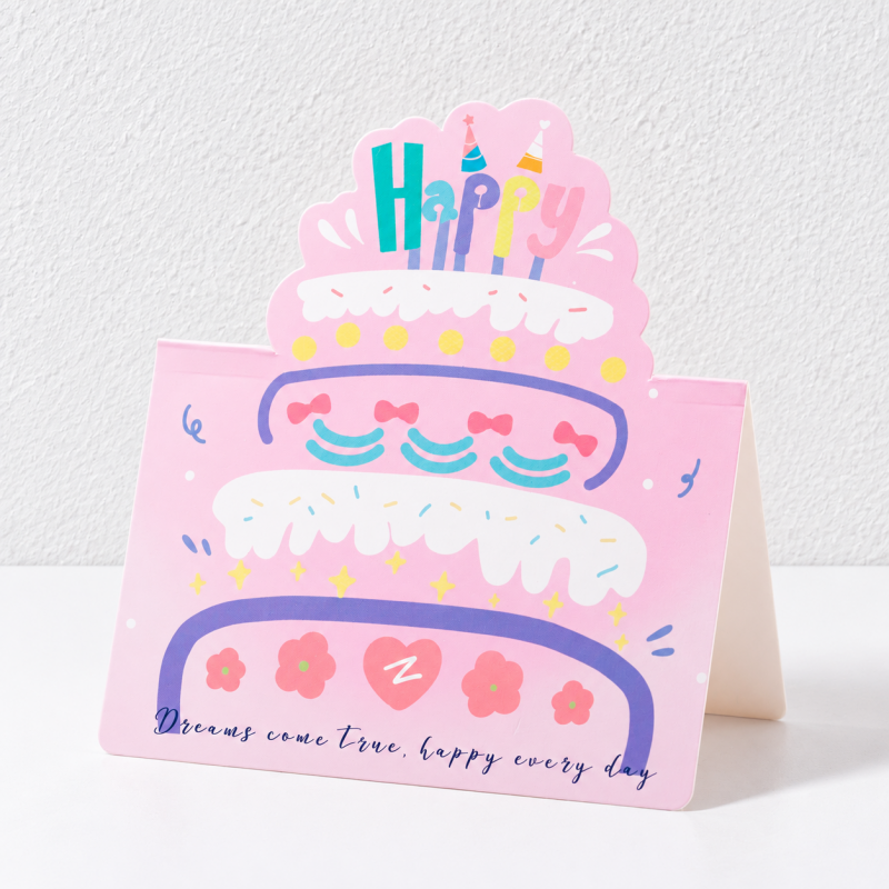 CouldNook Shaped Birthday Card - Colorful Cutout Tops and Cheerful Printed Greetings