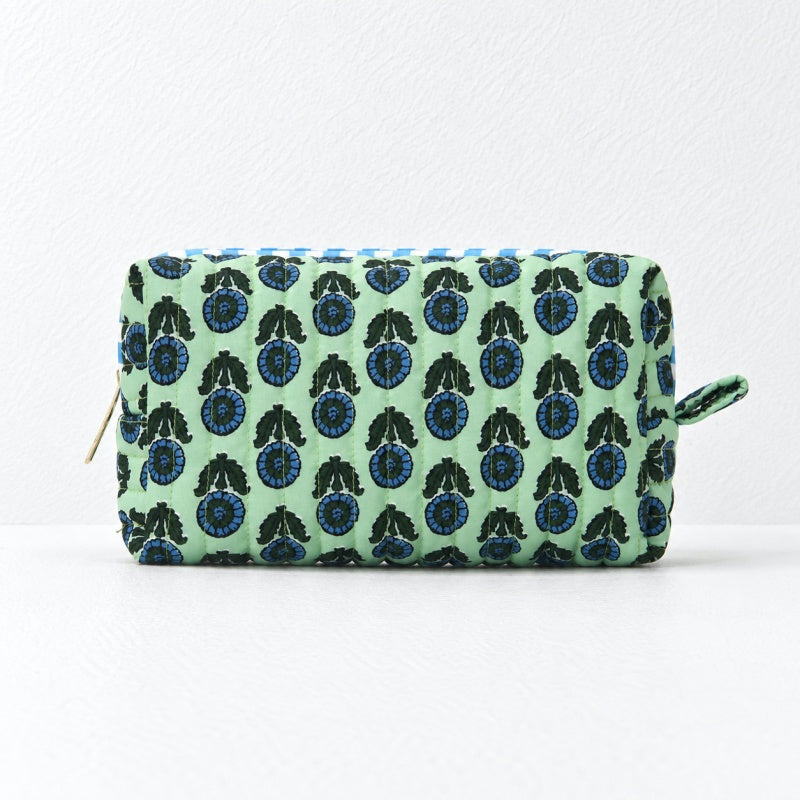 CouldNook Botanical Makeup Pouch - Quilted Box Shape