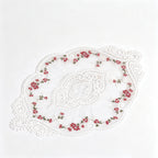 CouldNook French Lace Table Placemat - Rose Embroidered Mat