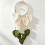 CouldNook Leaf Dreamcatcher - Botanical Green Woven Wall Hanging