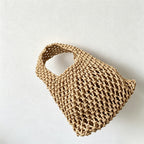 CloudNook Cotton Rope Woven Handbag‑Mesh Tote Bag