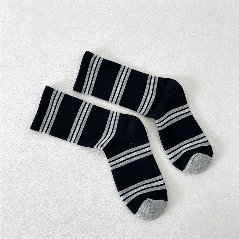 CouldNook Striped Crew Socks-Horizontal Stripe Pattern