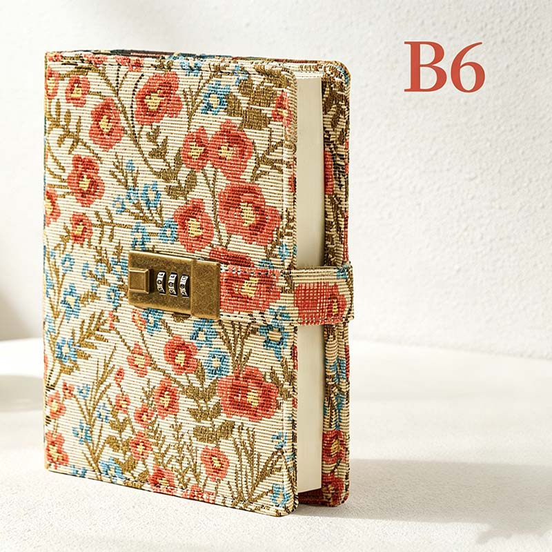 CouldNook B6 Locking Journal - Floral Fabric Cover Collection