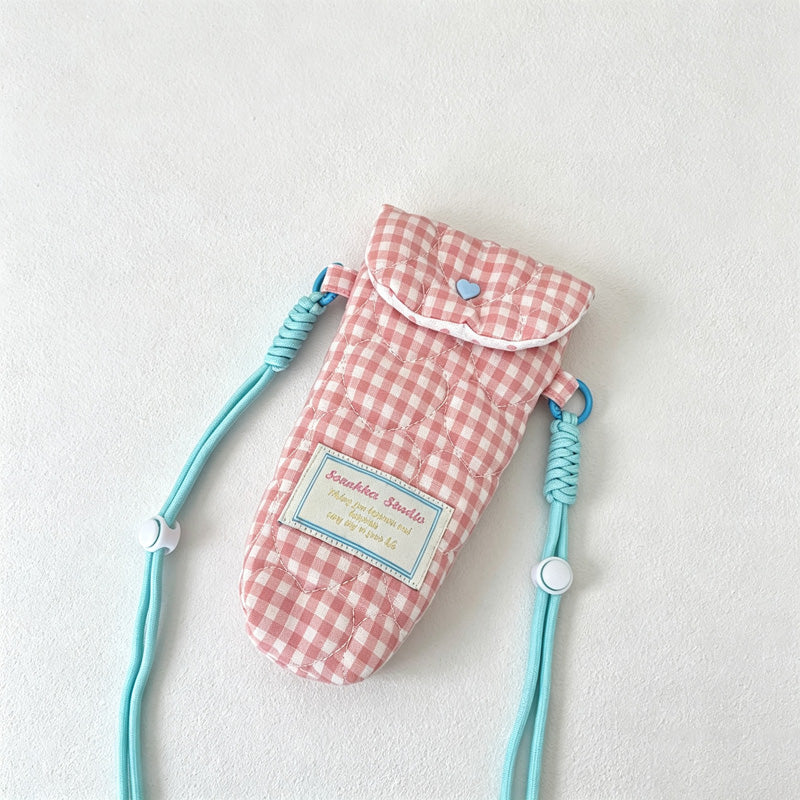 CouldNook Quilted Heart Crossbody Pouch - Gingham Phone Holder