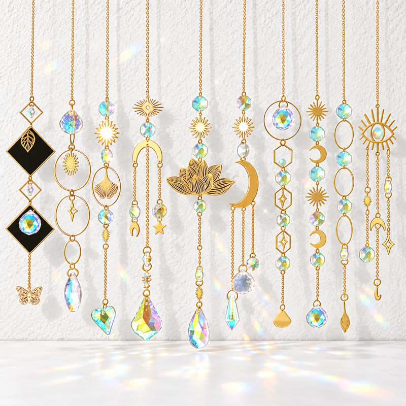 CouldNook Decorative Suncatcher - Celestial and Nature Motifs in Hanging Arrangements