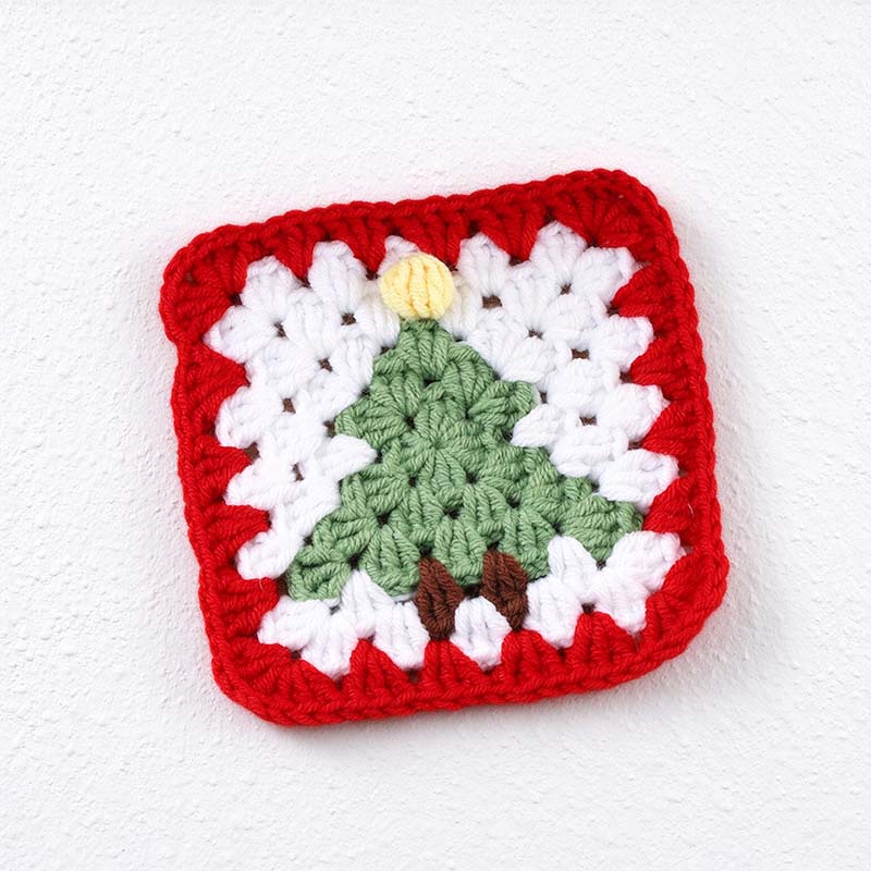 Christmas Crochet Coaster with Festive Motif Options