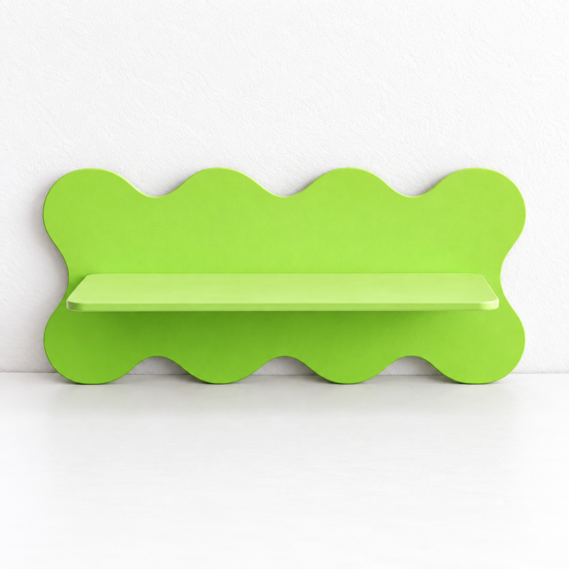 CouldNook Decorative Wall Shelf - Flower Or Wave Backing And Display Ledge