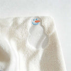 CouldNook Embroidered Cotton Towel - Illustrated Motifs And Contrast Edges