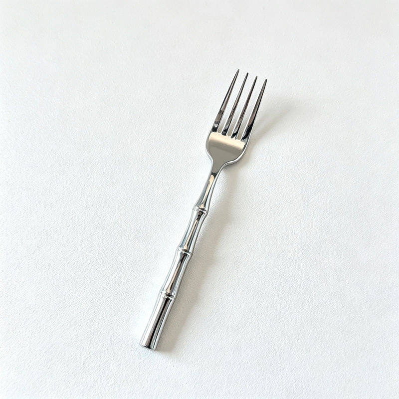 CouldNook Stainless Steel Cutlery Set - Bamboo-Style Textured Handles