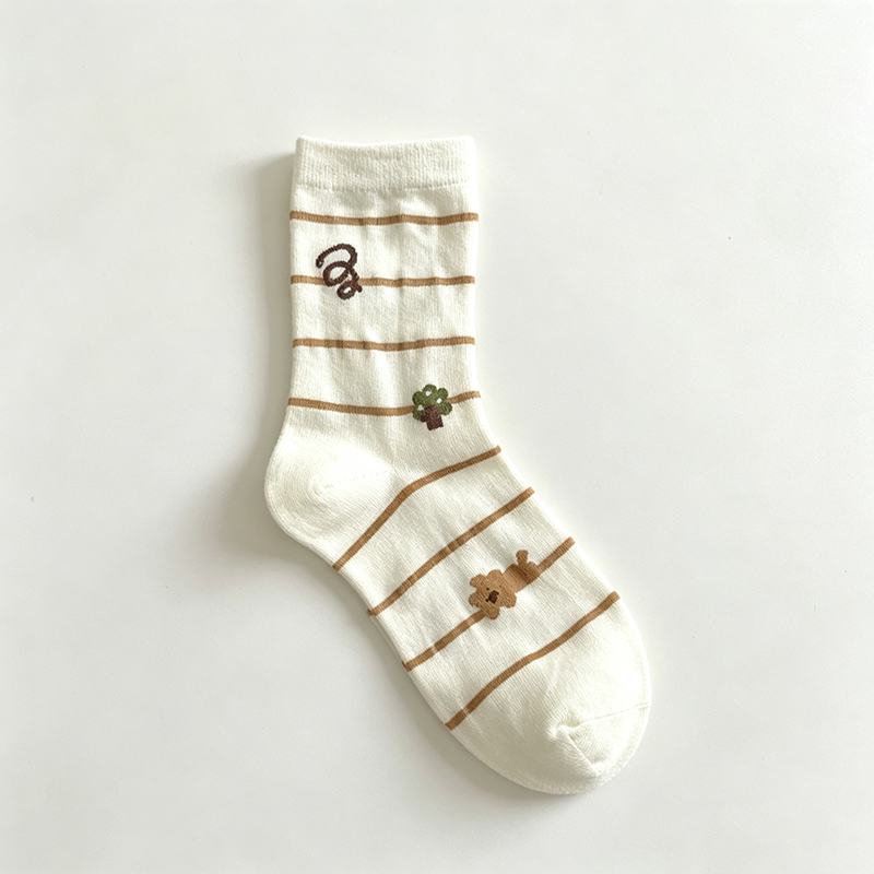 CouldNook Bear Dog Crew Socks - Soft Character Accent