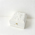 CouldNook Floral Jewelry Presentation Box - Raised Rose Pattern and Hinged Lid
