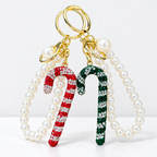 CouldNook Christmas Rhinestone Keychain - Festive Shapes and Decorative Attachment Options