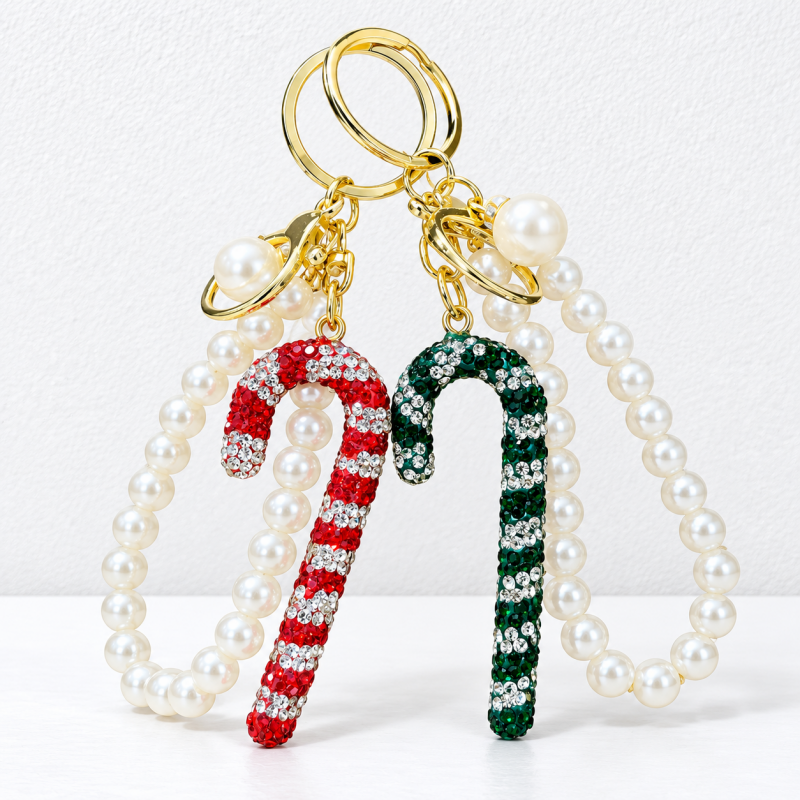 CouldNook Christmas Rhinestone Keychain - Festive Shapes and Decorative Attachment Options