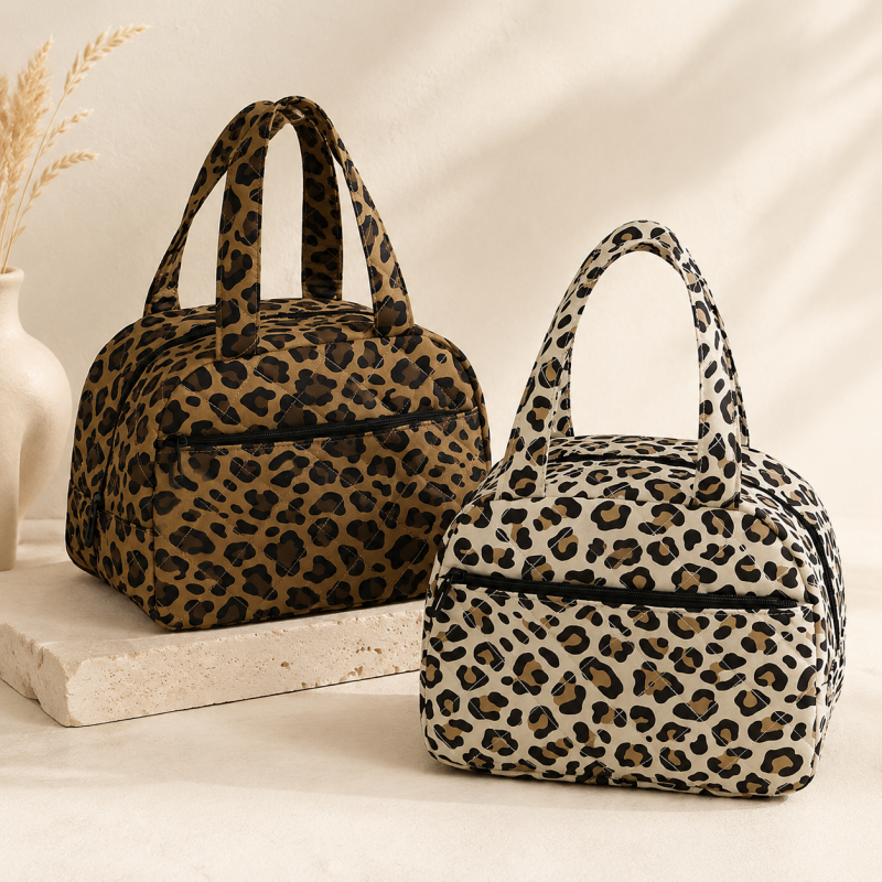 CouldNook Quilted Lunch Bag - Rounded Profile and Zipper Pocket