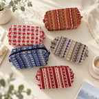 CouldNook Patterned Cosmetic Pouch - Winter Motifs and Zip Closure