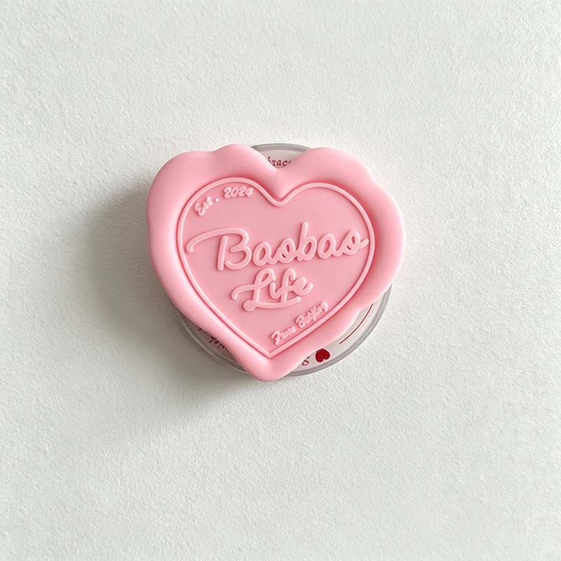 CouldNook Heart Magnetic Phone Grip Stand - Cream-Style Raised Design