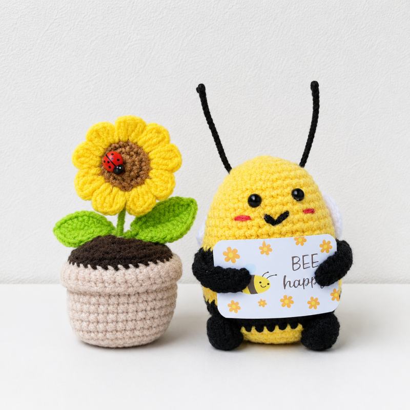 CouldNook Sunflower Gift Box Set - Paired Message Figure