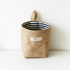 Hanging Storage Bag - Woven Pocket and Patterned Lining
