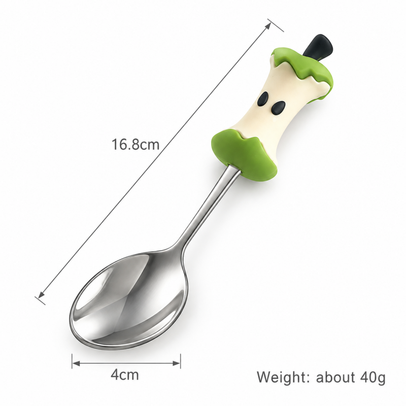 Apple Core Utensil - Sculpted Handle and Seed Details
