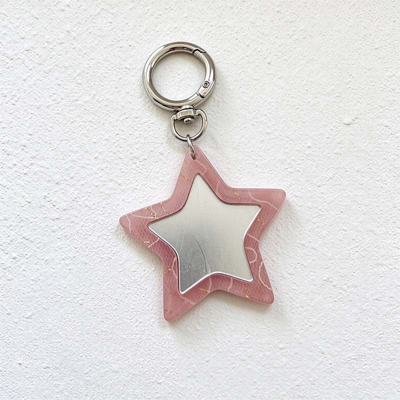 CouldNook Star Mirror Keychain - Veined Color Frame
