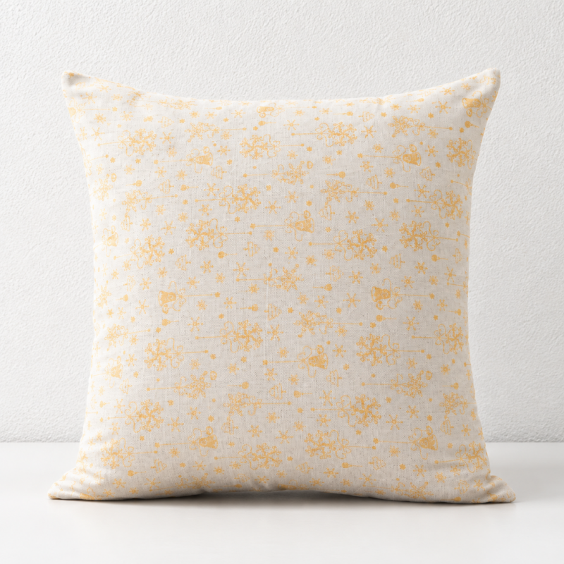 CouldNook Seasonal Pattern Cushion - Plaid Checks And Raised Festive Motifs