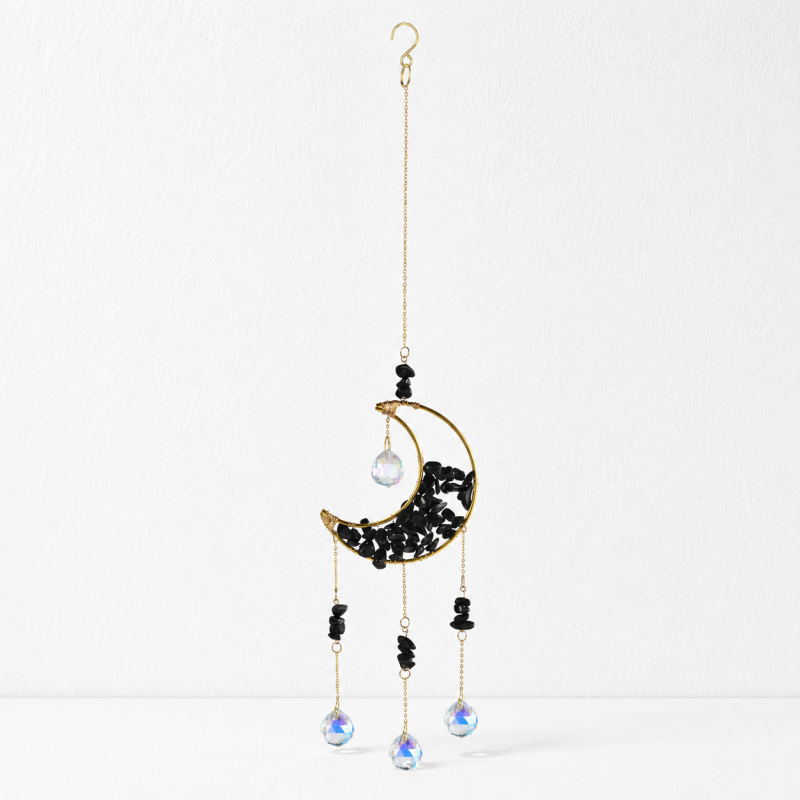 CouldNook Gemstone Moon Suncatcher Ornament - Cascading Star Drops