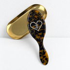 CouldNook Heart-Accent Grooming Accessory - Faceted Detail And Patterned Acetate Body