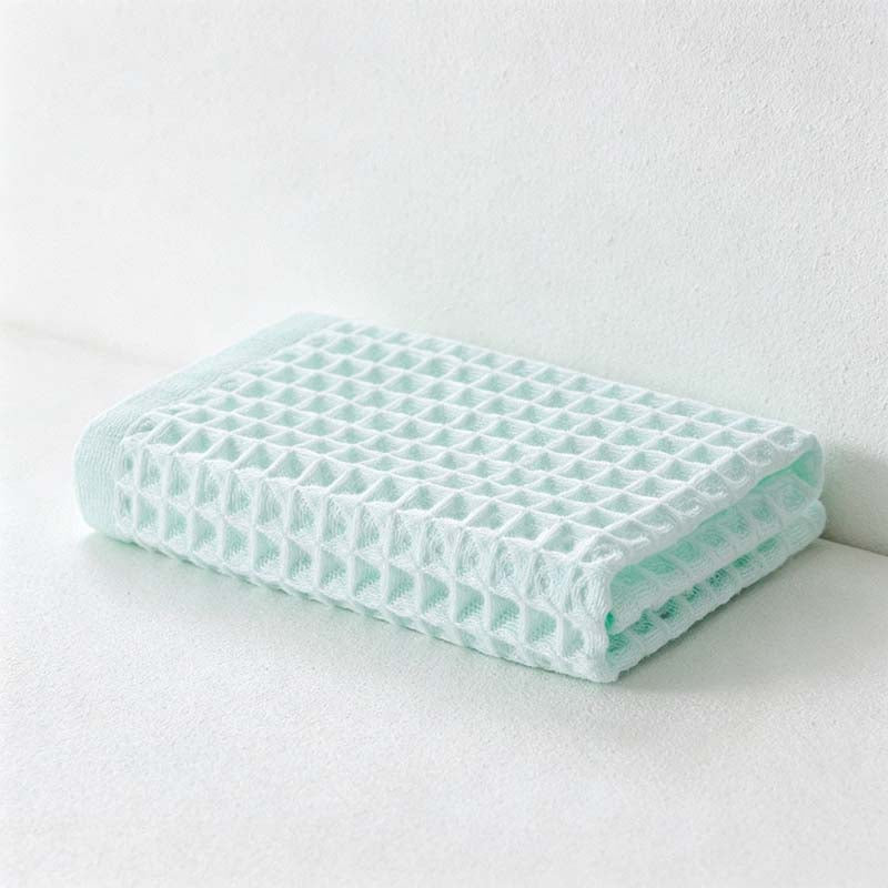 CouldNook Waffle Weave Cotton Washcloth - Square Textured Bathroom Cloth