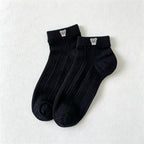 CouldNook Embroidered Ankle Socks - Small Heart Accent