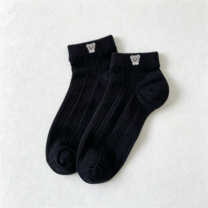 CouldNook Embroidered Ankle Socks - Small Heart Accent