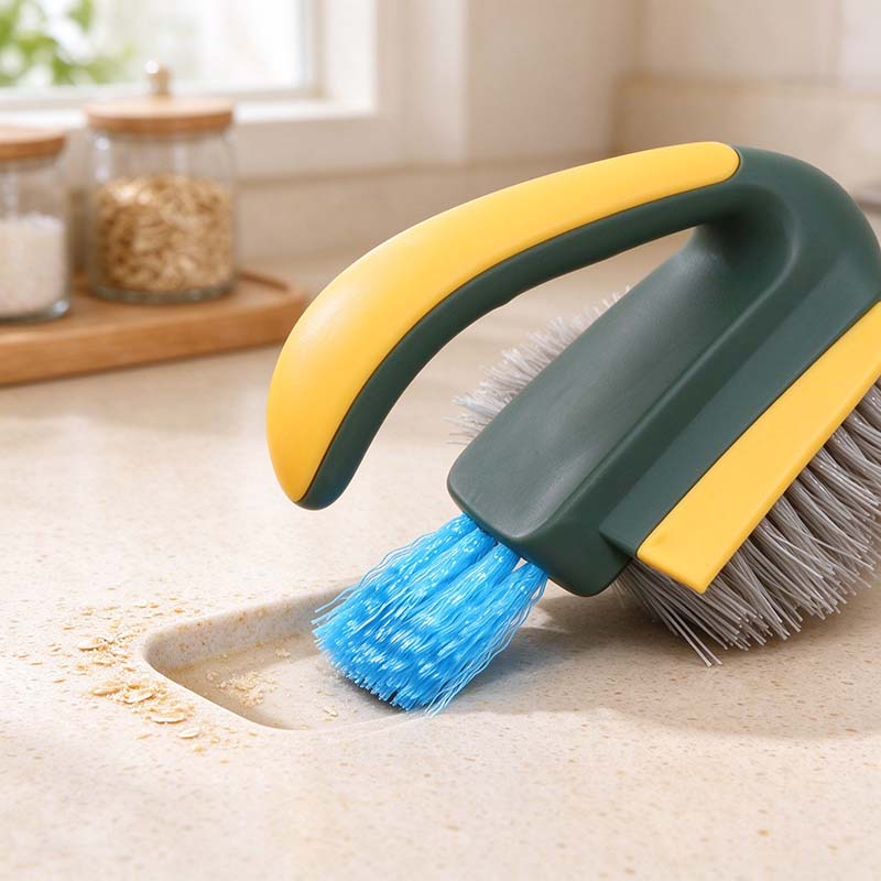 CouldNook Crevice Cleaning Brush - Angled Bristles and Built-In Squeegee