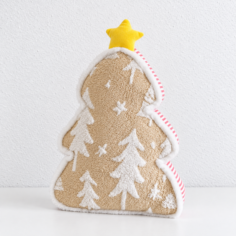 CouldNook Christmas Tree Cushion - Raised Patterns And Three Color Choices