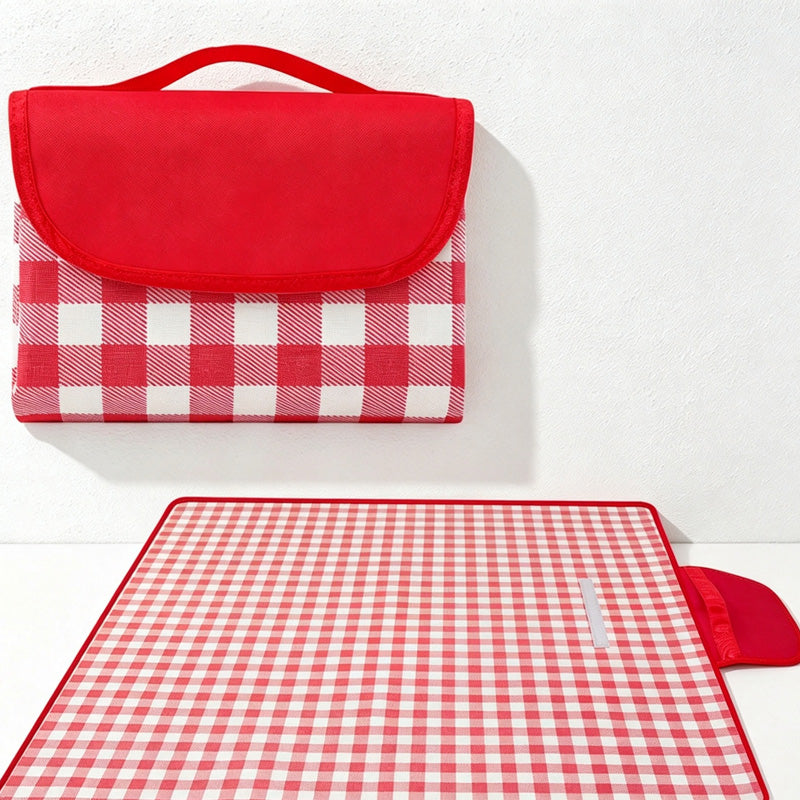 CouldNook Gingham Foldable Picnic Mat - Compact Flap Closure