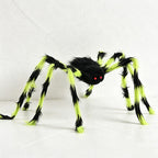 CouldNook Plush Fake Spider with Triangular Spider Web‑Halloween Prank Party Decoration Prop