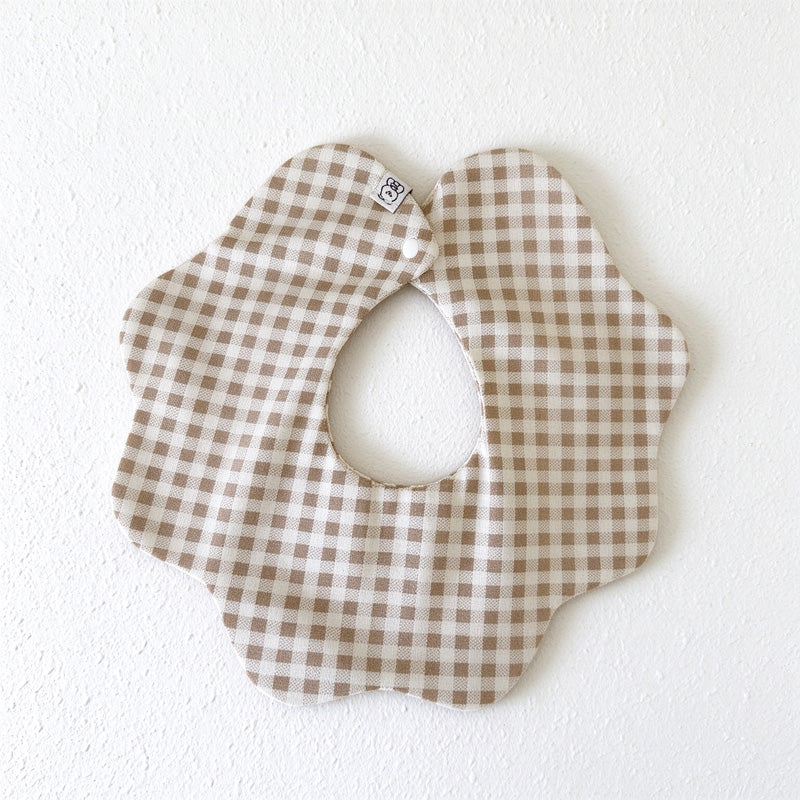 Cotton Baby Bib with Scalloped Petal Edge