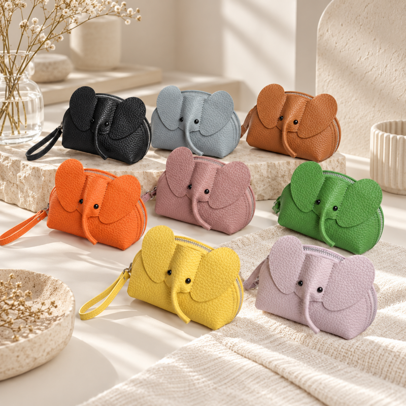 CouldNook Elephant Coin Pouch - Raised Ears And Wrist Strap