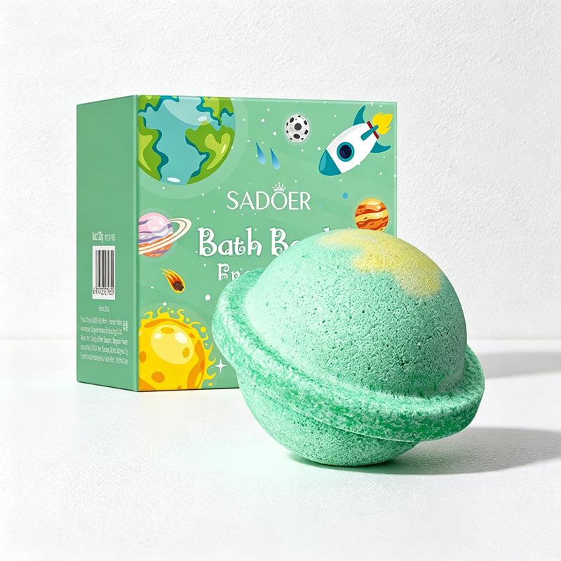 CouldNook Planet Bath Salt Bath Bomb - Ringed Colorful Fizzing Sphere