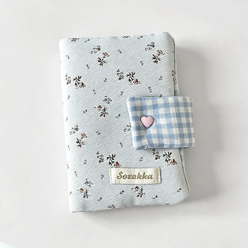 CloudNook Floral Fabric Book Sleeve‑Button Notebook Cover