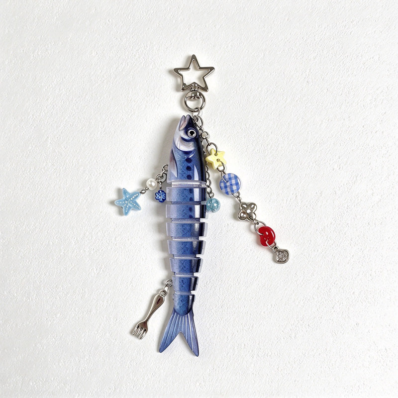 CouldNook Segmented Fish Keychain - Beaded Side Charms