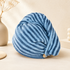 CouldNook Striped Hair Drying Wrap - Button Fastening and Chevron Options