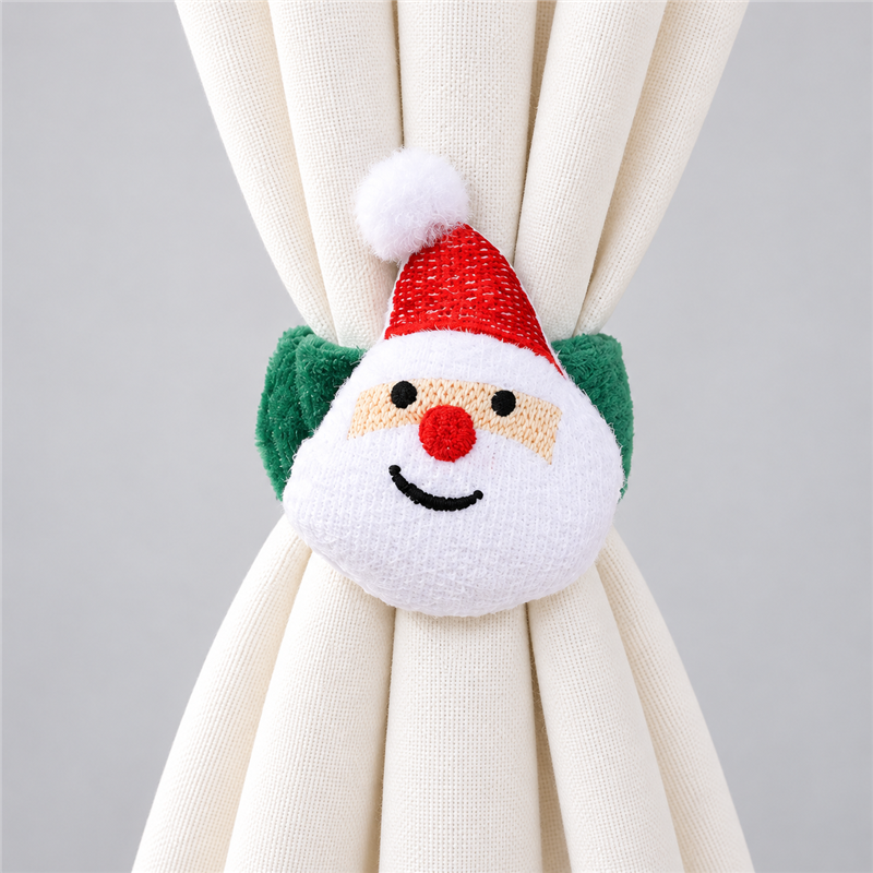 CouldNook Christmas Face Curtain Tieback - Plush Band