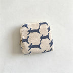 CloudNook Embroidered Cotton Linen Jewelry Pouch‑Travel Jewellery Case