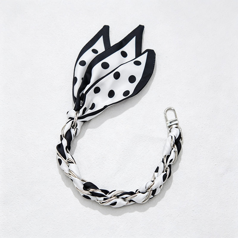 CouldNook Silver Monochrome Phone Wrist Strap - Scarf Link Loop