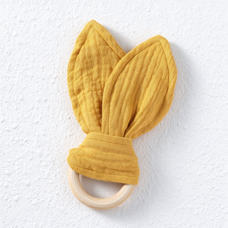 Bunny Ear Teething Ring with Cotton Fabric