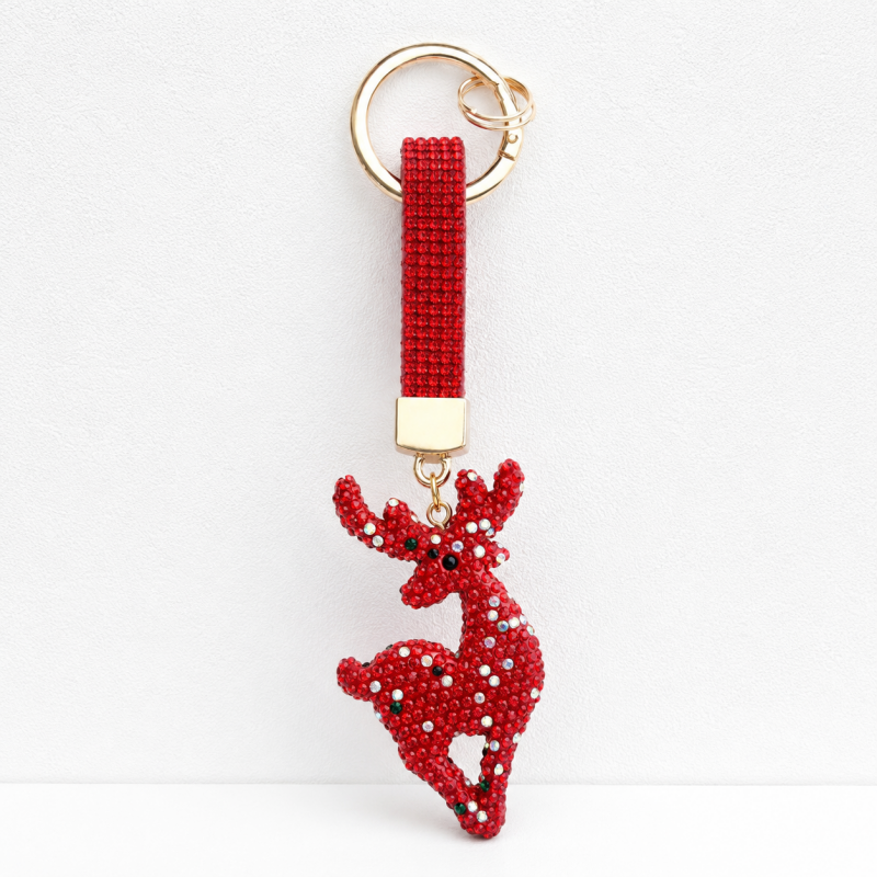 CouldNook Reindeer Christmas Rhinestone Keychain - Festive Deer Charm