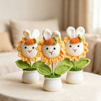 CouldNook Rabbit Flower Planter Ornament - Rabbit and Lotus Designs